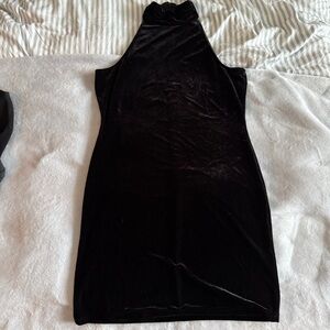 1. State Black Velvet Turtleneck Dress